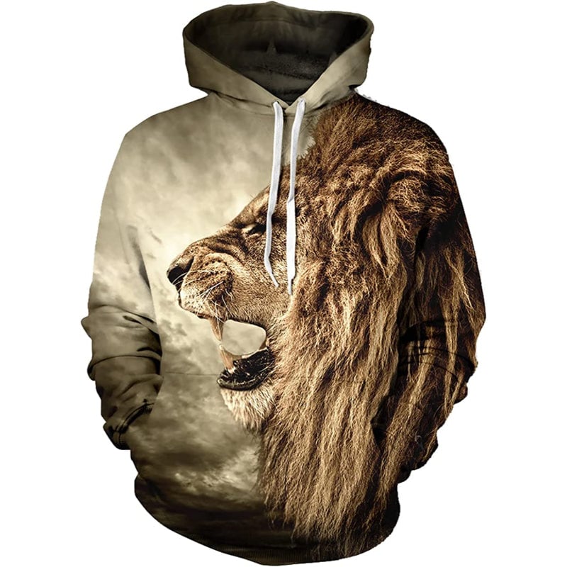 Wild Animals Printed Pullover Hoodies