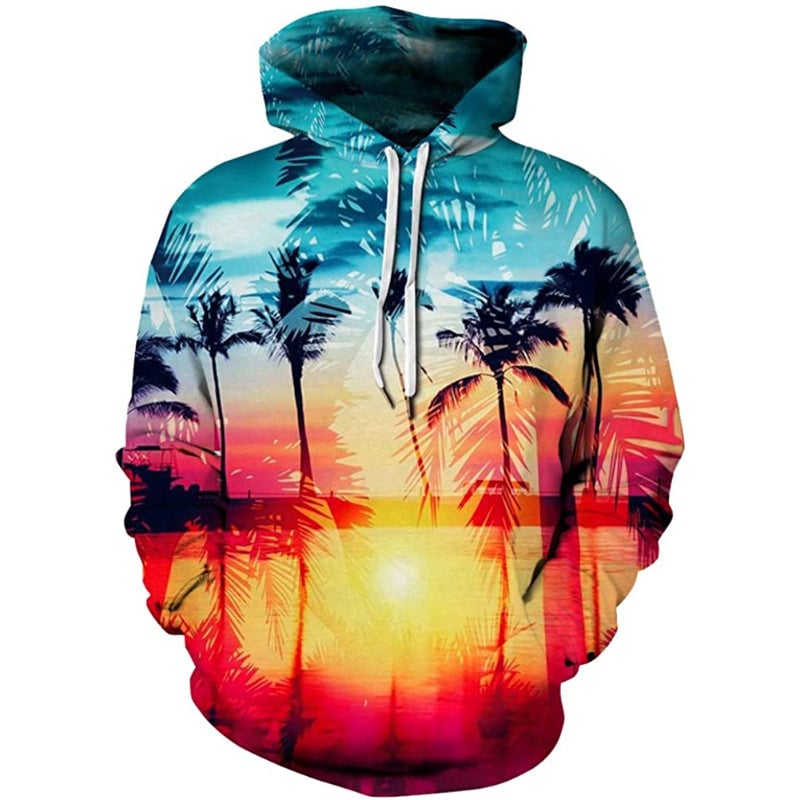 Open Sky Printed Pullover Hoodies